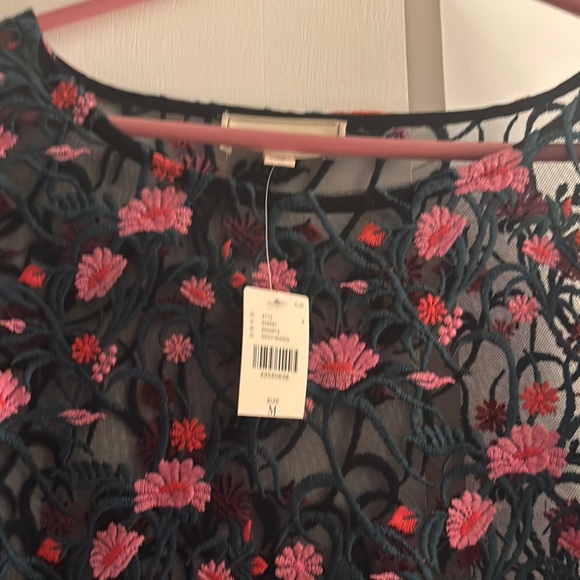 Anthropologie Moulinette Soeurs Black and Red Lace Swim Coverup - Picture 2 of 3